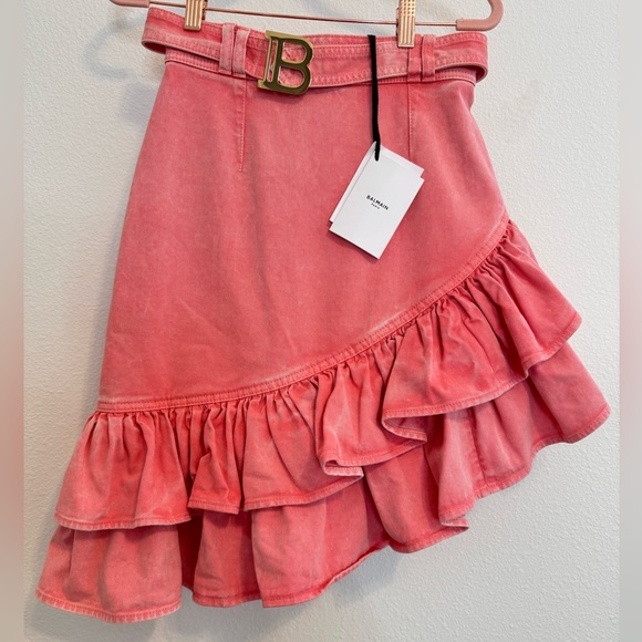 NWT Balmain Ruffle Asymmetric Skirt - Picture 4 of 5